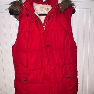 Green Tea winter fur lined vest